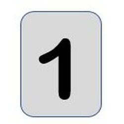 Aluminium label black/silver 40X25mm - Number 1